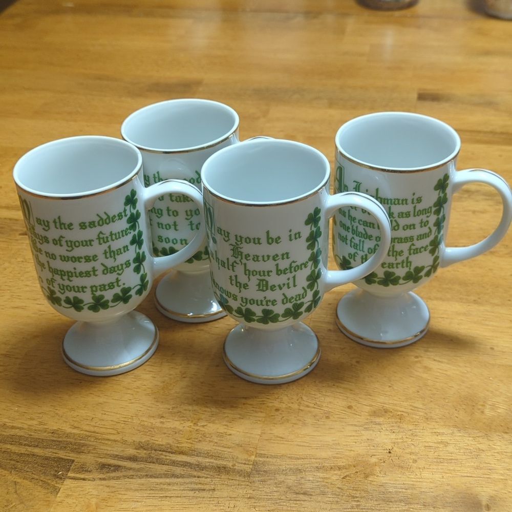 Vintage Irish Coffee Mugs Japan circa 1970s set of 4
